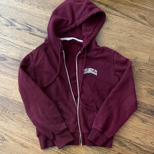 Brandy Melville /John Galt - Burgundy Hooded Sweatshirt-Los Angeles